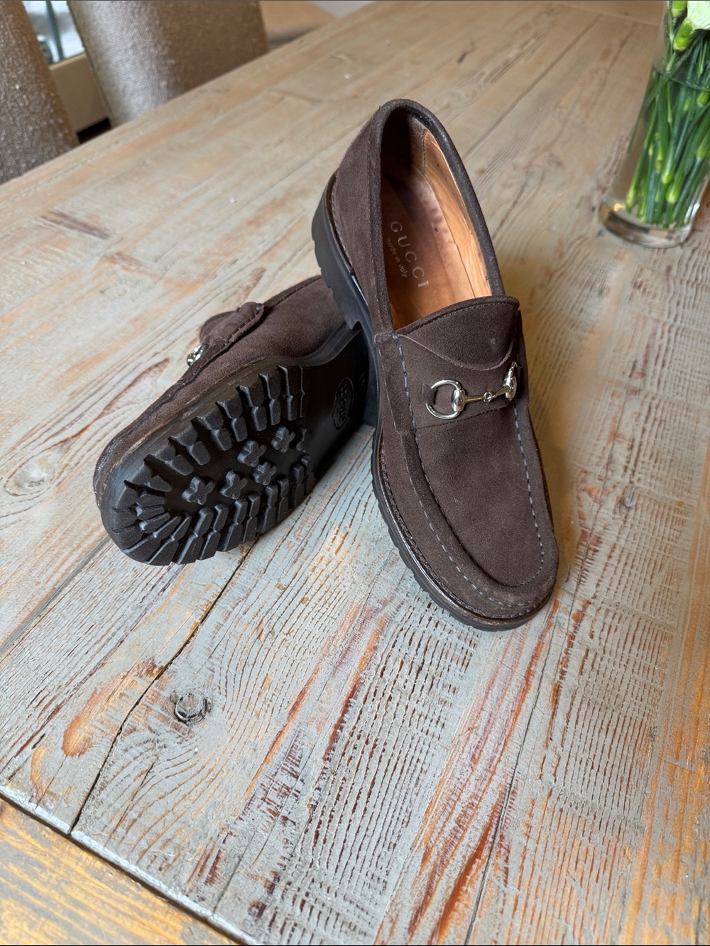Gucci Brown Suede Horsebit Loafers - Picture 10 of 10